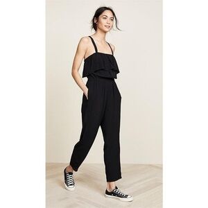 Madewell Black Apron Ruffle Jumpsuit Black